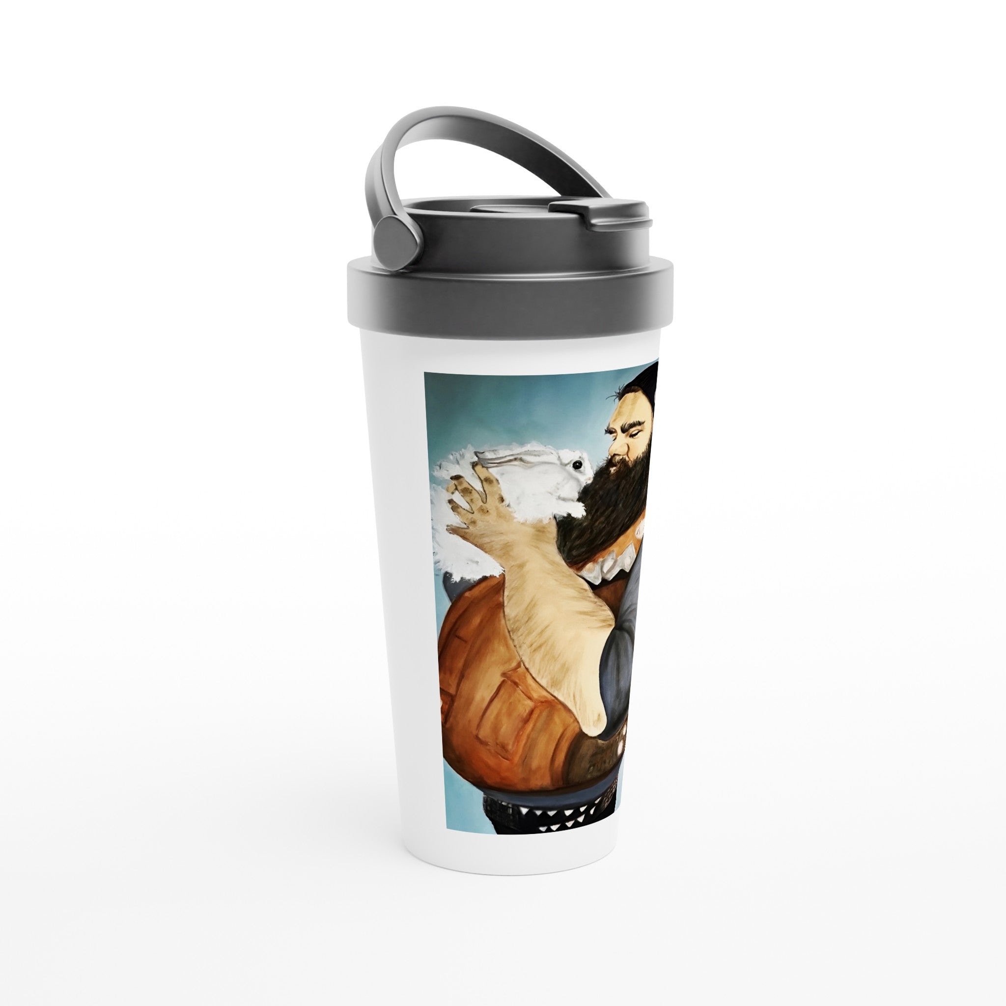 GENTLE GIANT - White 15oz Stainless Steel Travel Mug
