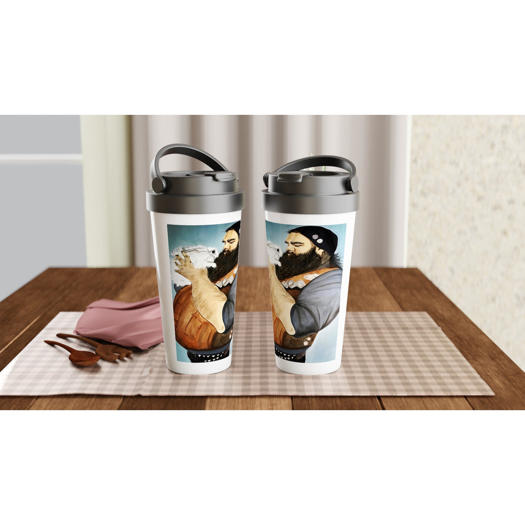 GENTLE GIANT - White 15oz Stainless Steel Travel Mug