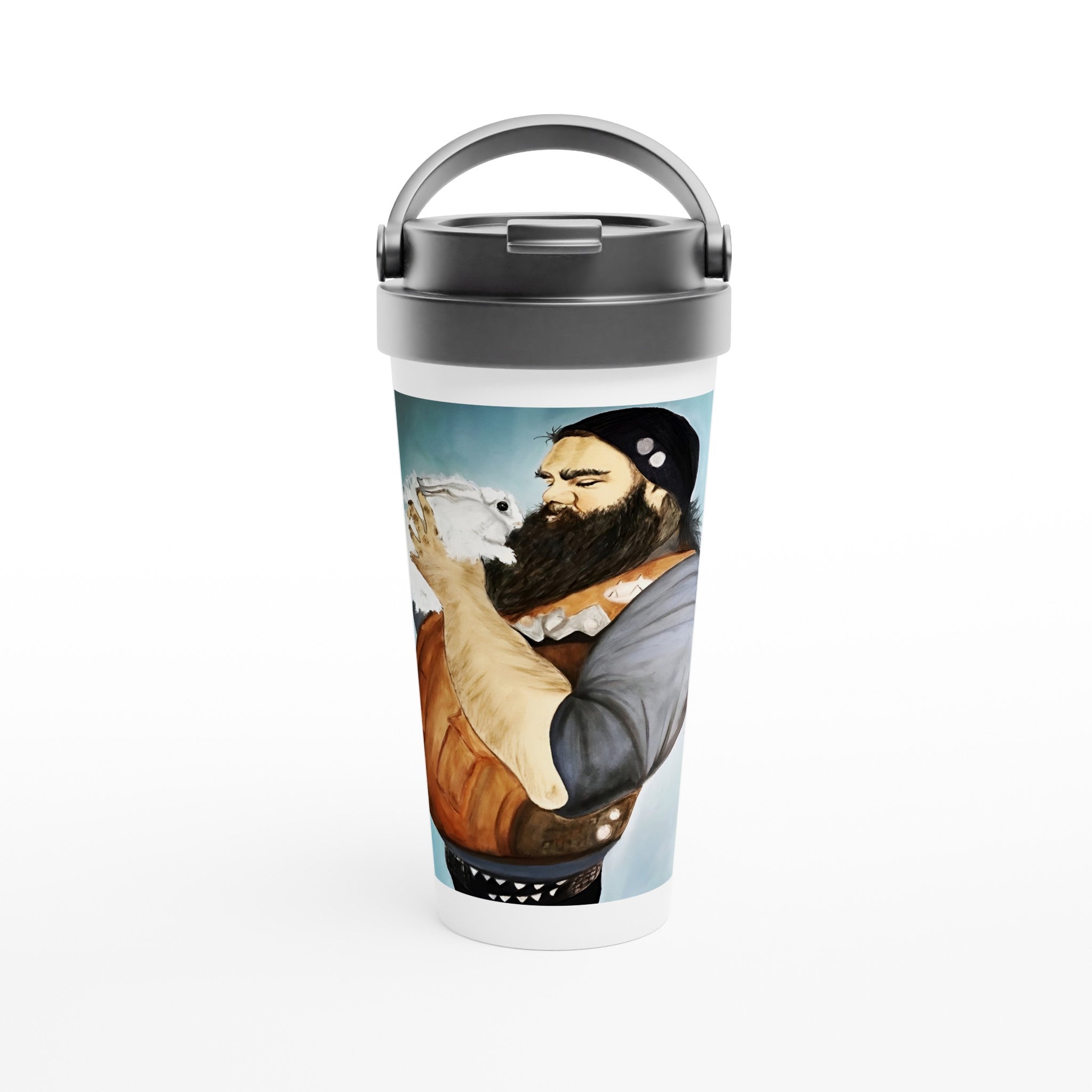 GENTLE GIANT - White 15oz Stainless Steel Travel Mug