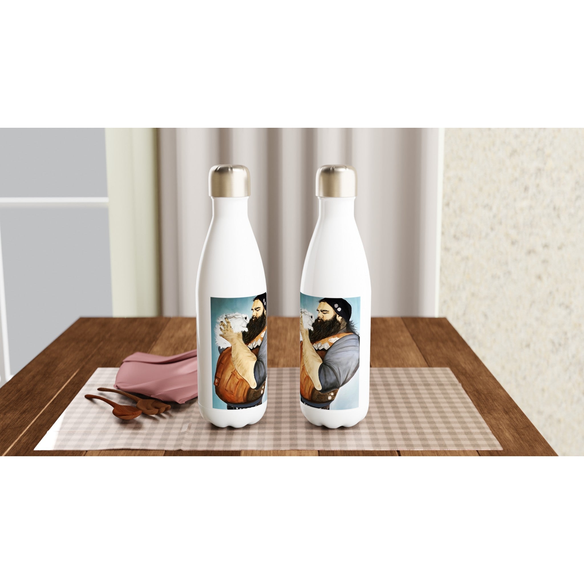 GENTLE GIANT - White 17oz Stainless Steel Water Bottle