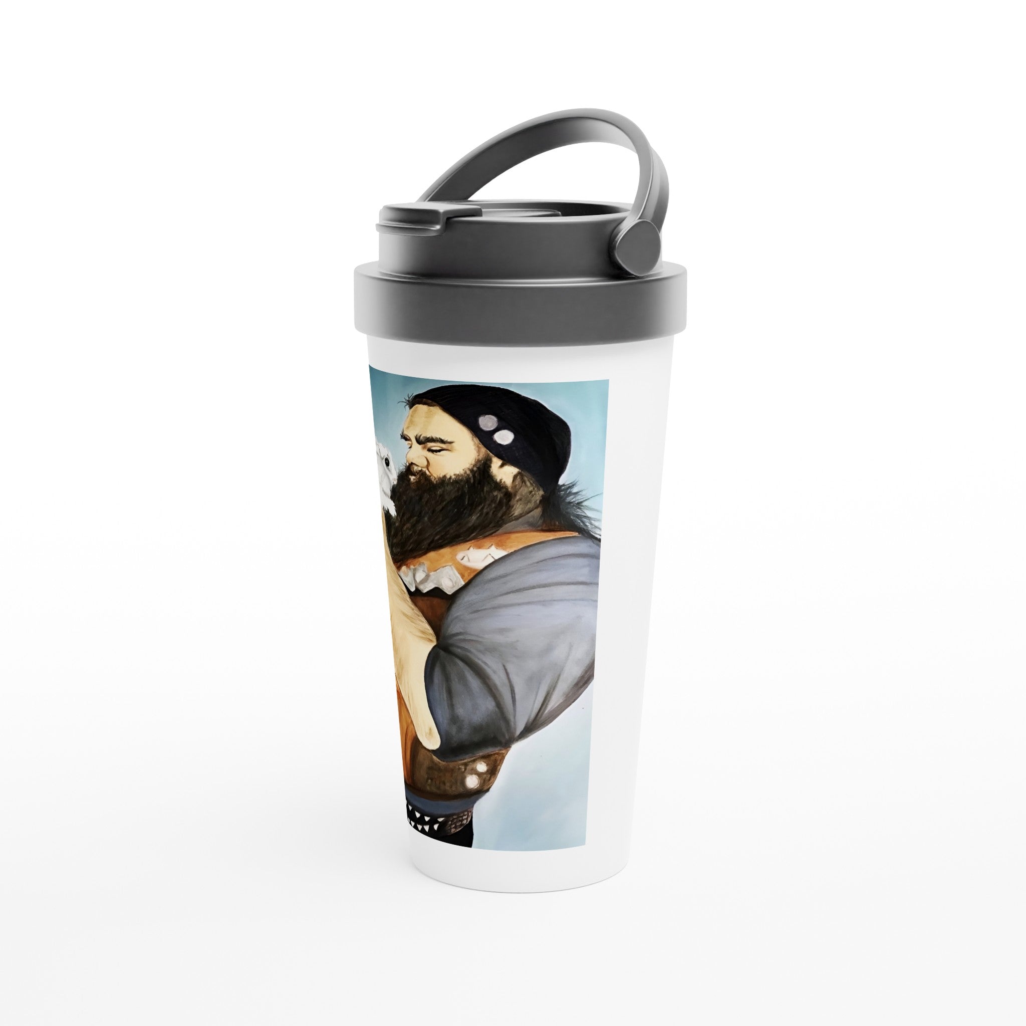 GENTLE GIANT - White 15oz Stainless Steel Travel Mug